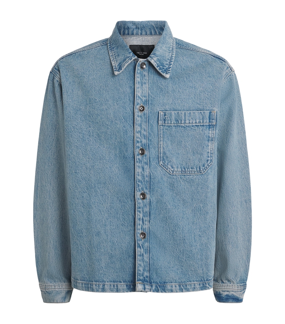 Rag & Bone Mens Denim Astor Overshirt Lex Blue Image 1