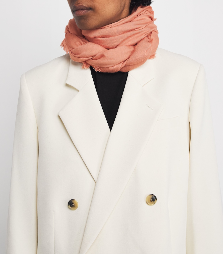 Woven Fringed Scarf PEACH Image 2