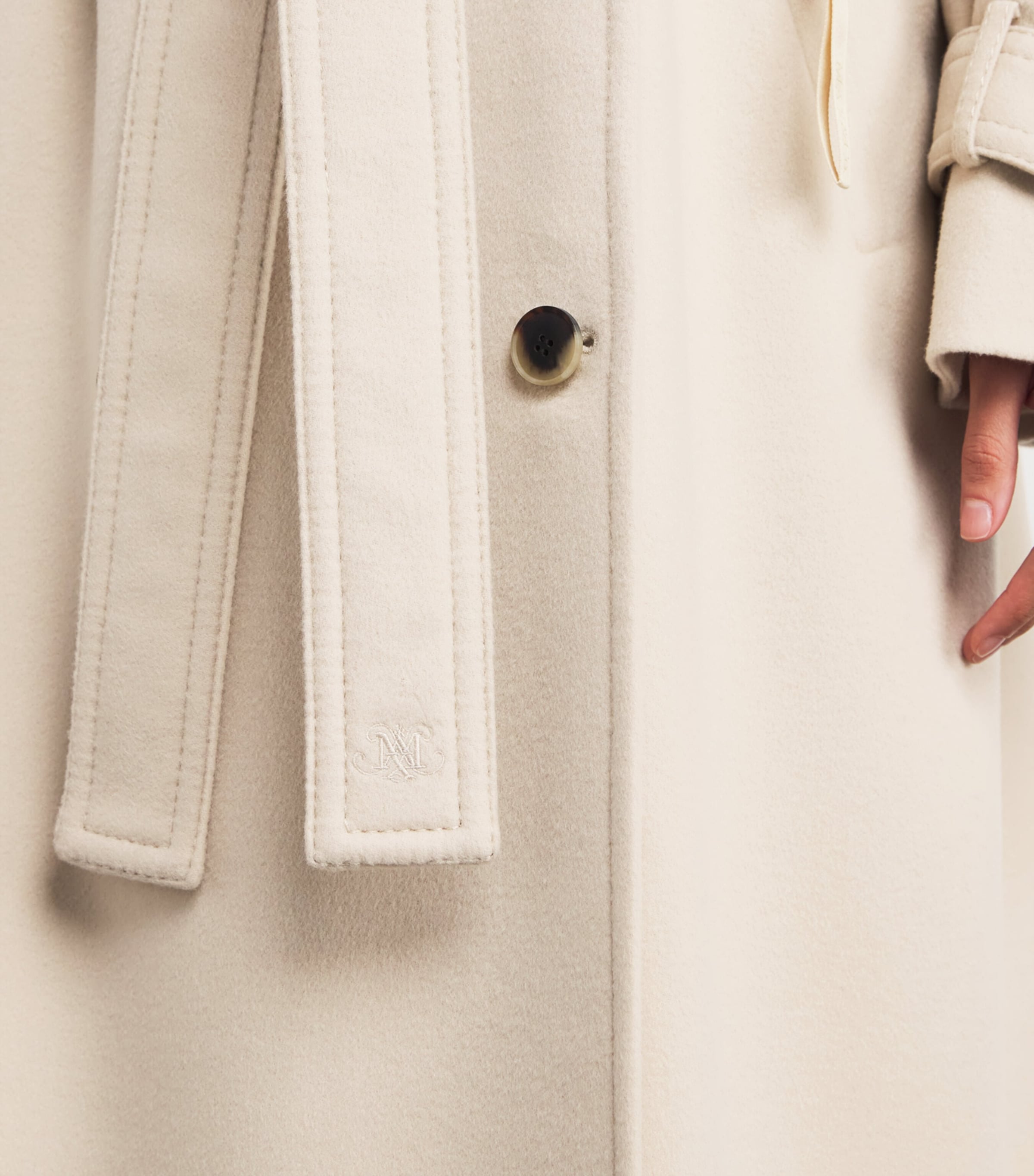 Virgin Wool Double-Breasted Coat CREAM Image 6