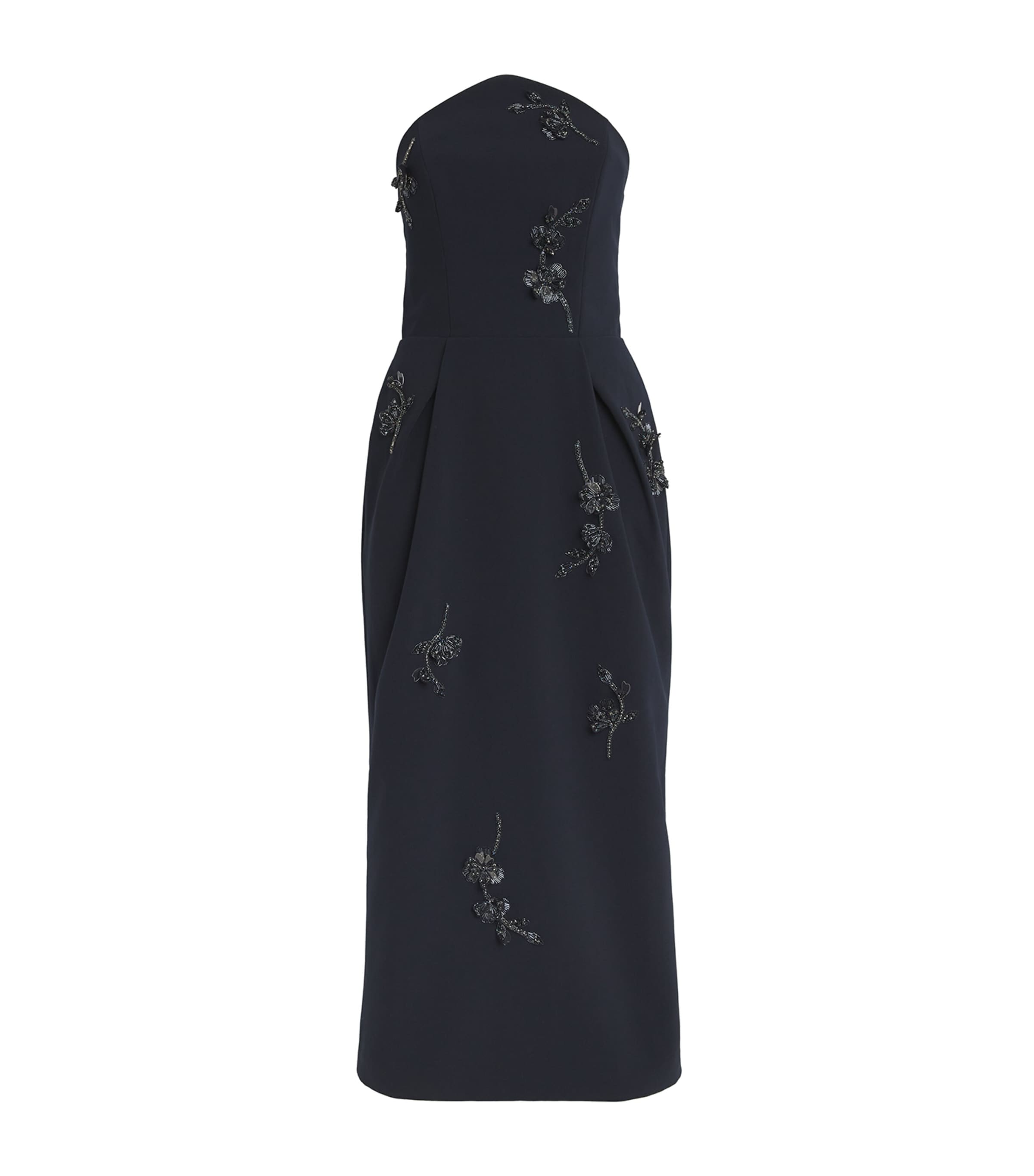 Sabina Bilenko Crepe Lisa Midi Dress In Navy