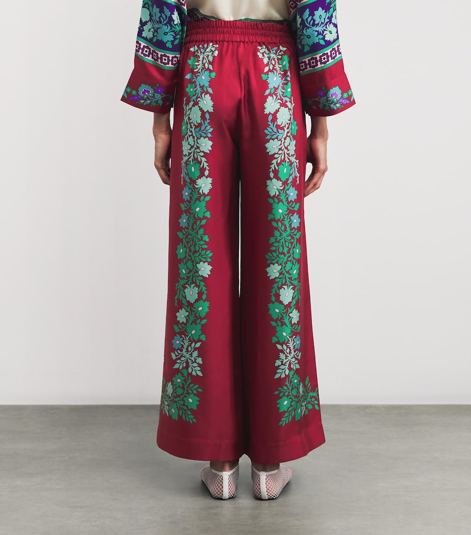 Silk Regalia Print Palazzo Trousers RE01REGALIA PLACEE Image 4