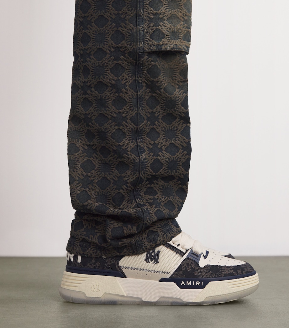 AMIRI Leather-Cotton MA-1 Sneakers Midnight Indigo Image 2