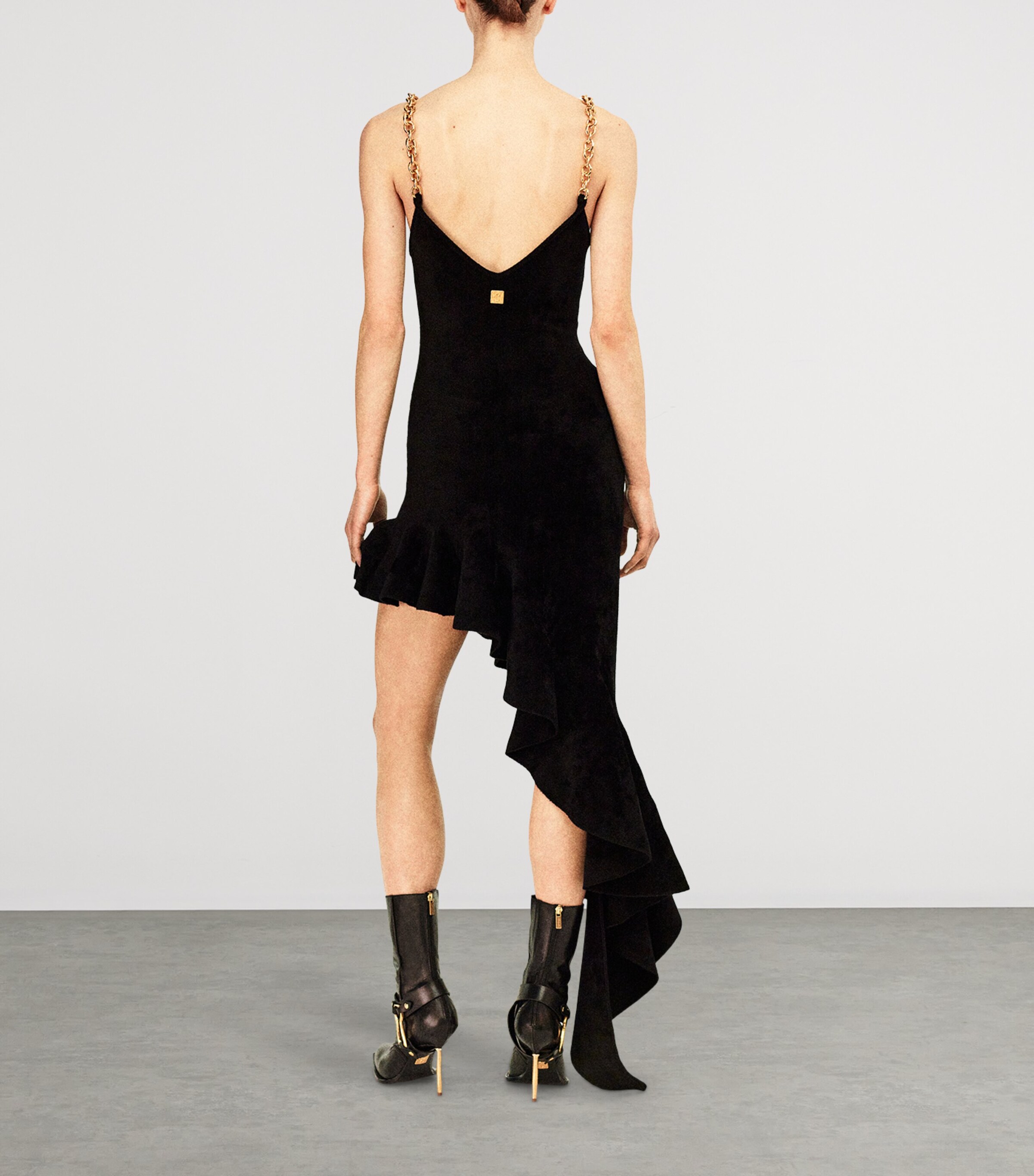 Leather Keyhole Ankle Boots 95 999 BLACK Image 5