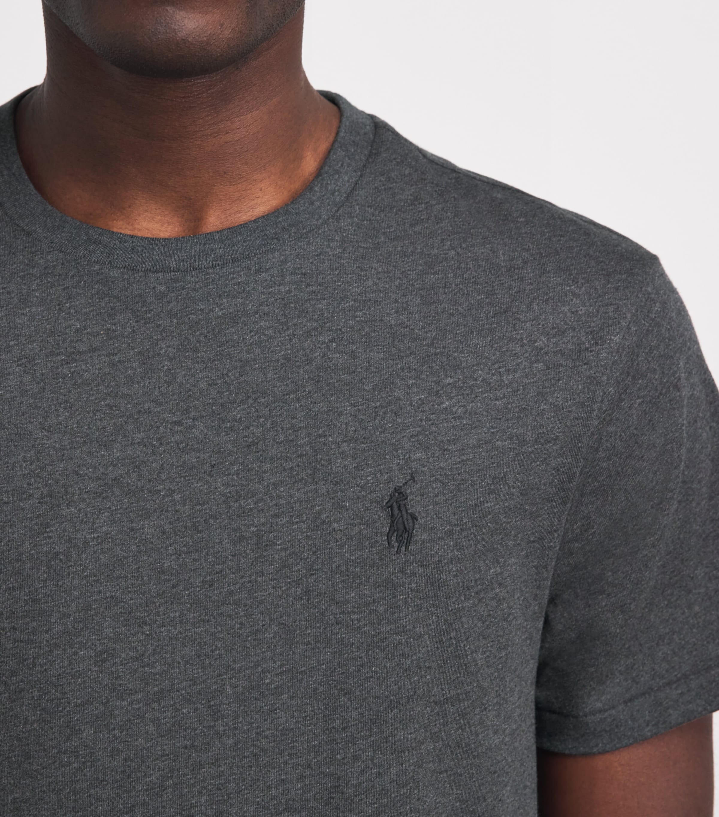 Polo Ralph Lauren Mens Cotton Custom Slim-Fit T-Shirt Windsor Hther Image 3