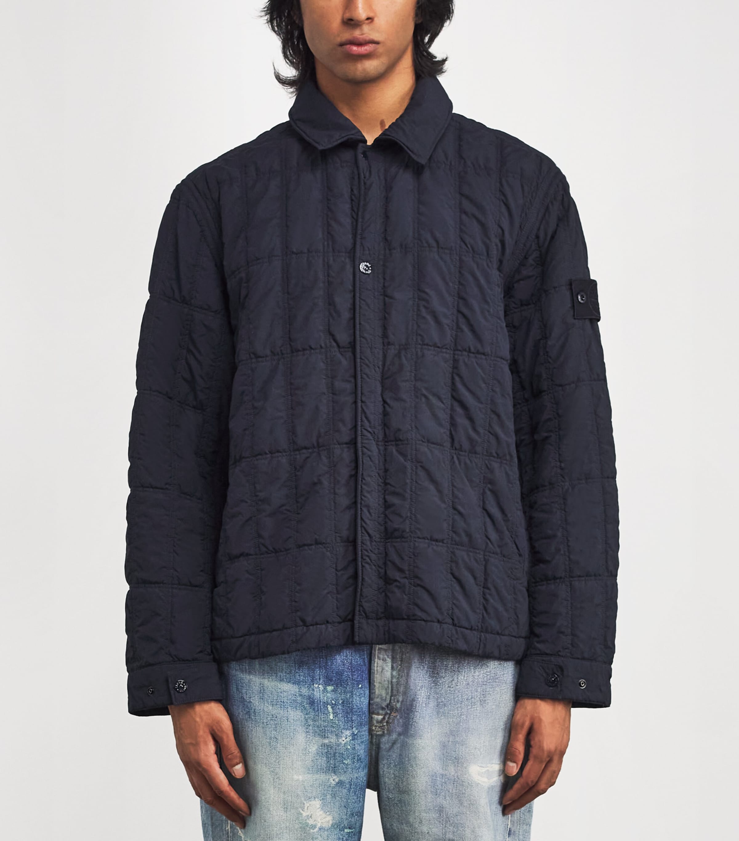 Stone Island Navy GHOST PIECE Econyl Padded Jacket | Harrods UK