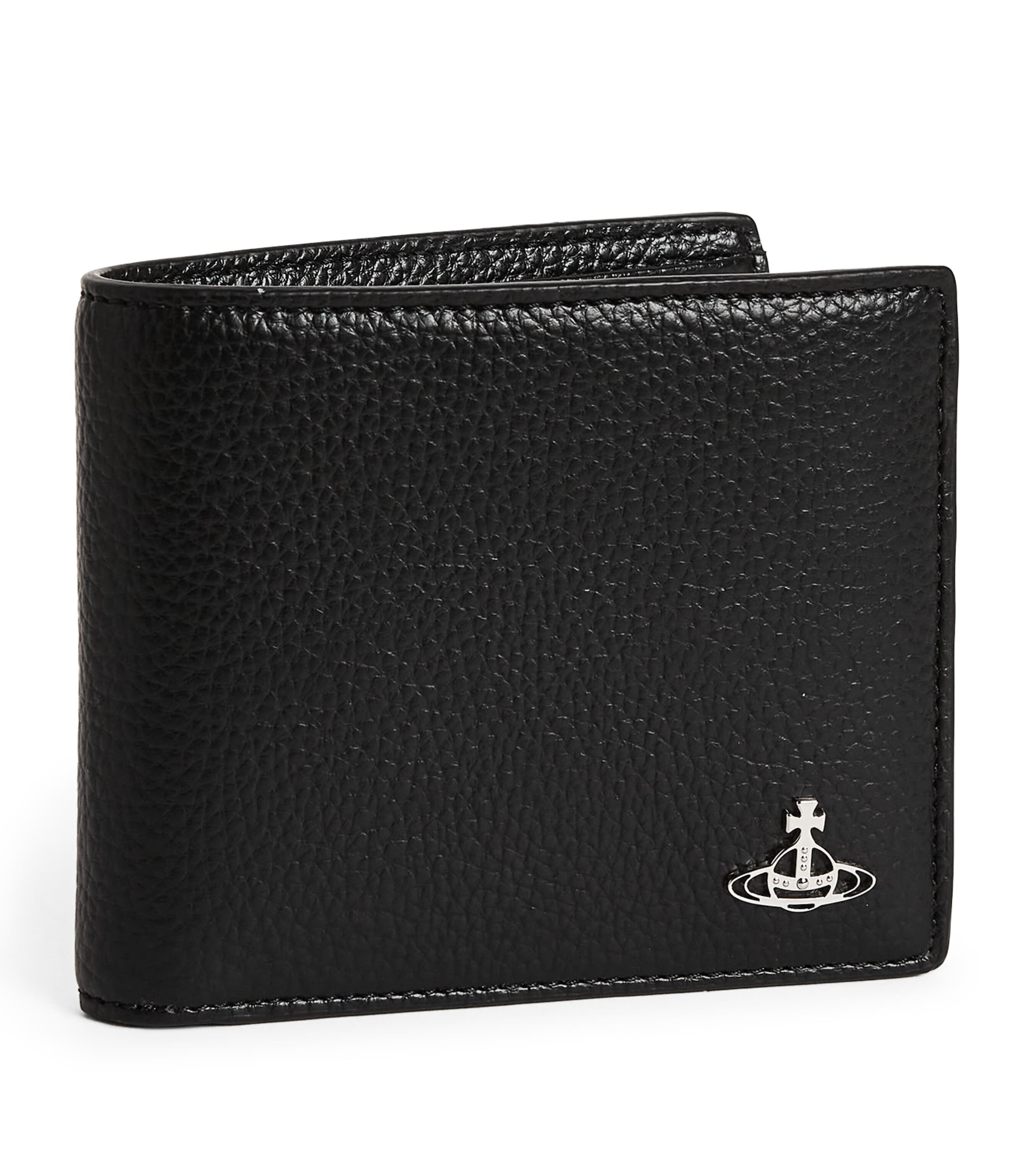 Vivienne Westwood Vegan Leather Orb Bifold Wallet In Black