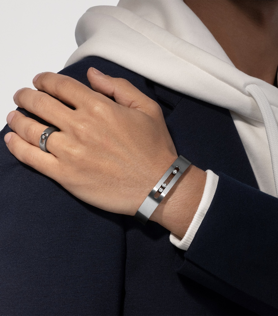 Move Titanium and White Diamond Bangle (0.23ct) TITANIUM NATURAL Image 2