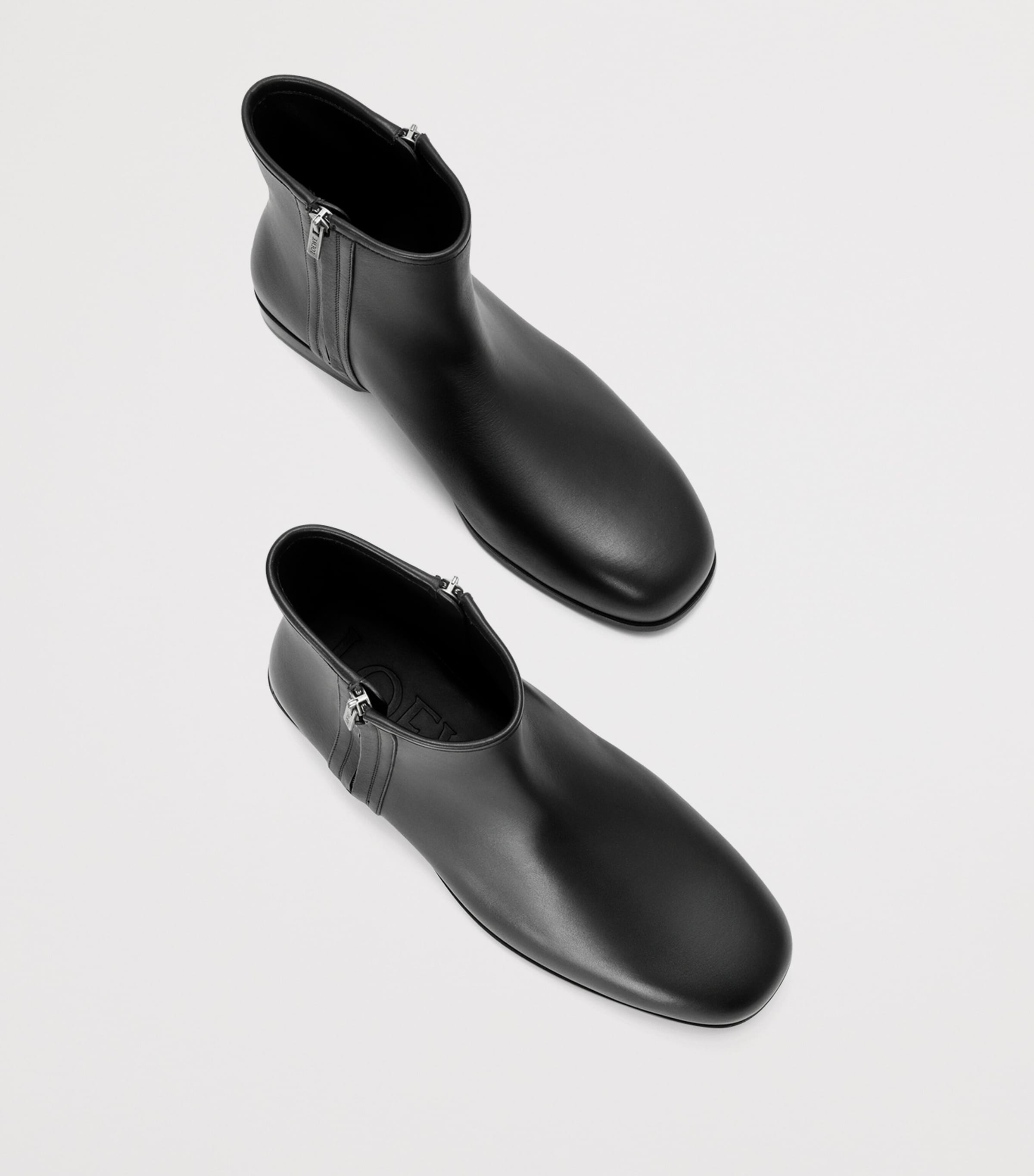 Leather Bobine Ankle Boots BLACK Image 4