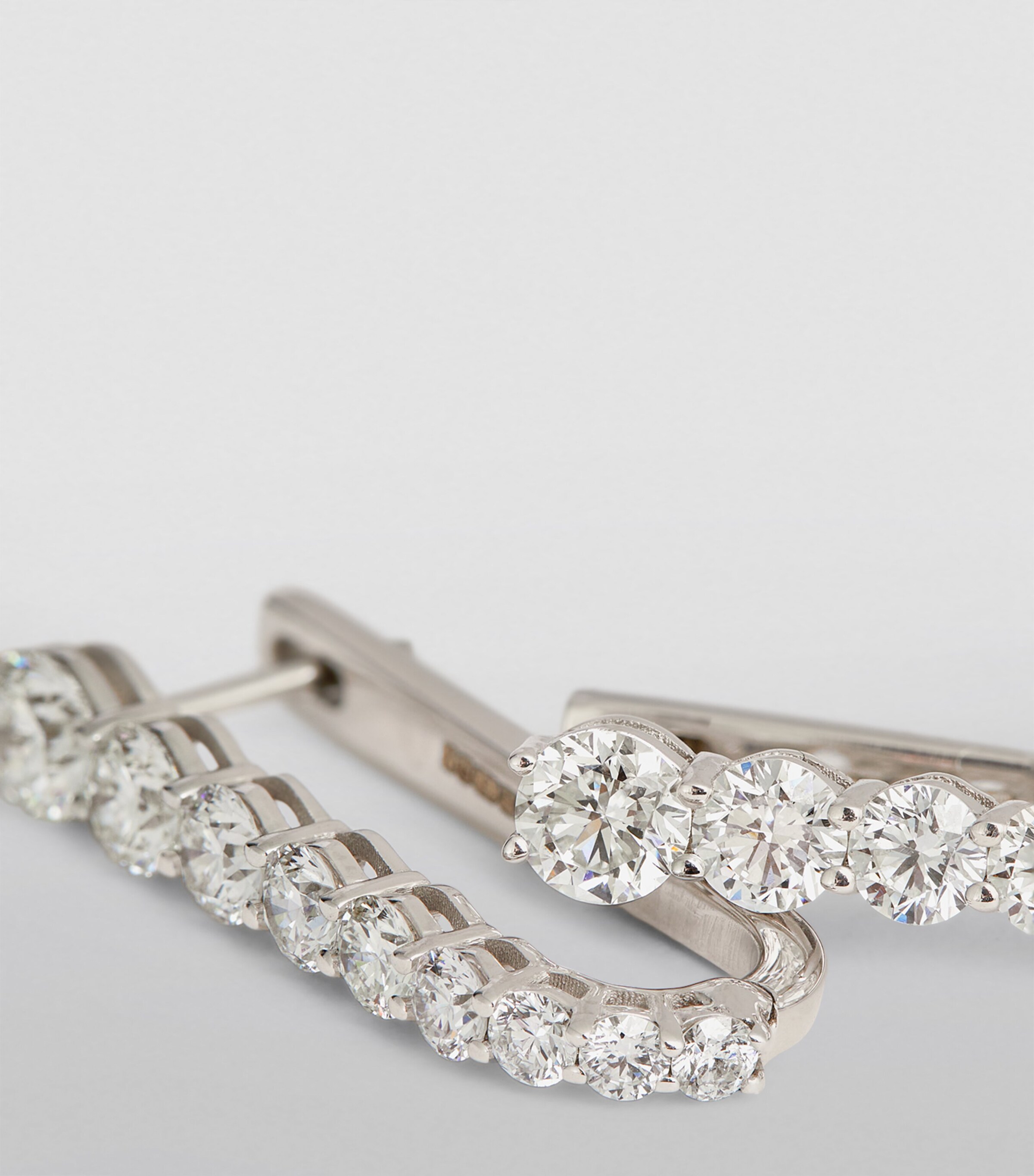 Melissa Kaye White Gold and Diamond Aria U Hoop Earrings White Gold Image 6