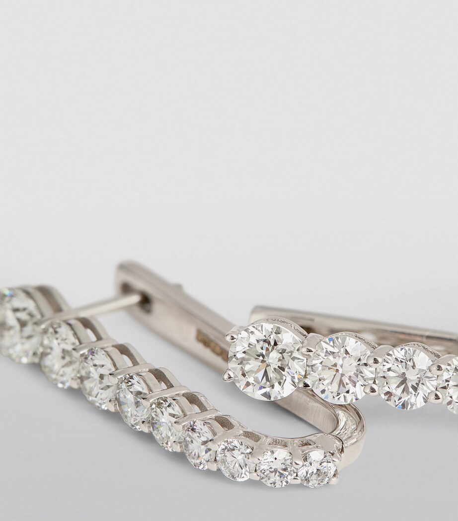 Melissa Kaye White Gold and Diamond Aria U Hoop Earrings White Gold Image 6