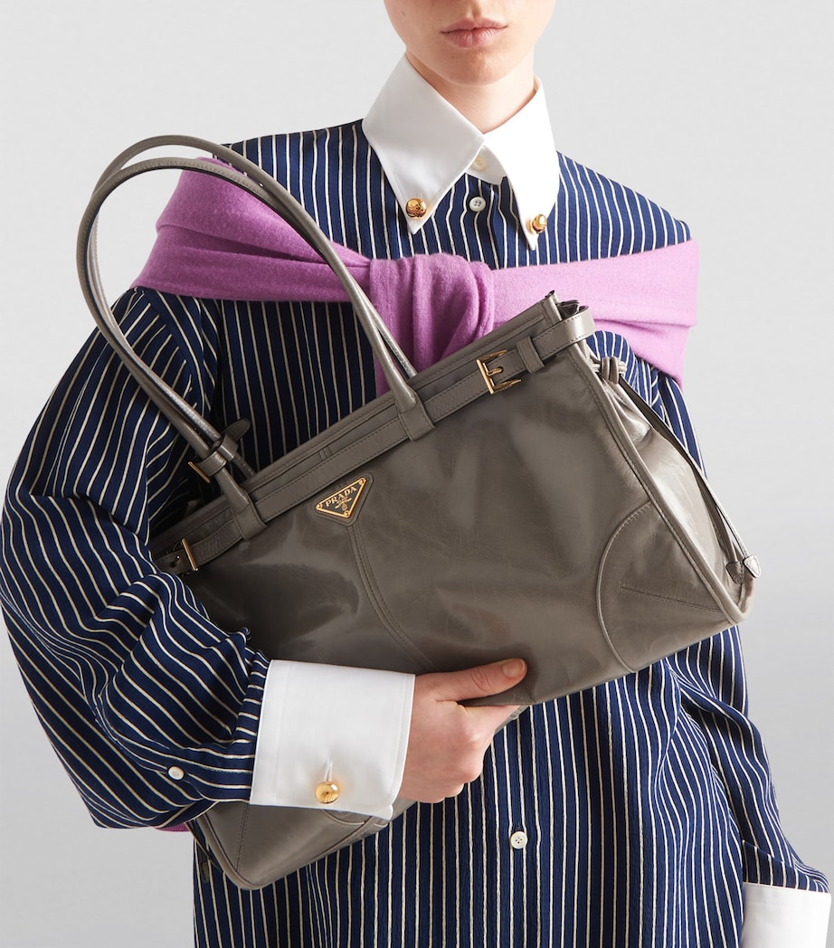 Large Leather Top-Handle Bag F03SF Image 6