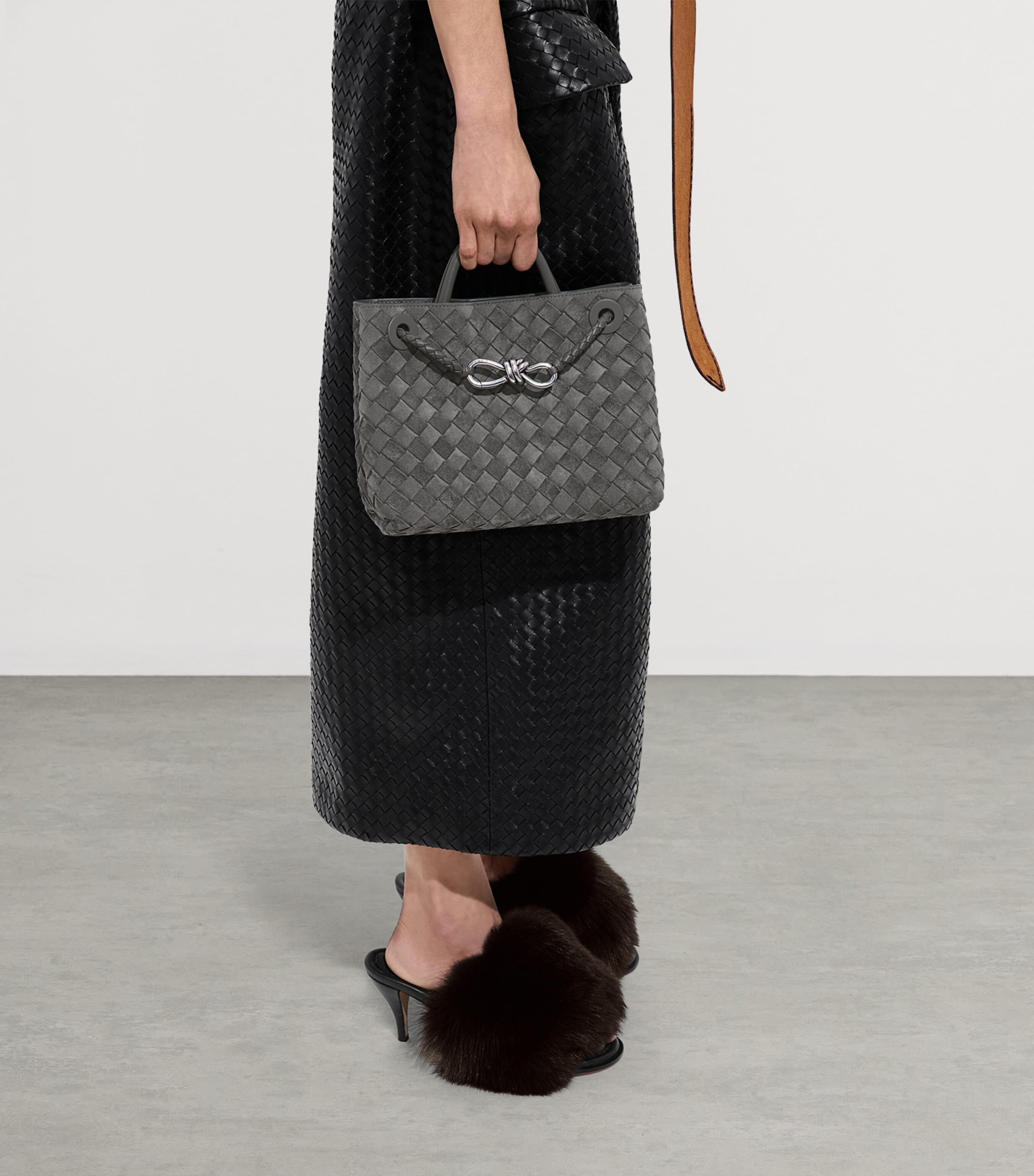 Bottega Veneta Small Suede Andiamo Top-Handle Bag Image 5