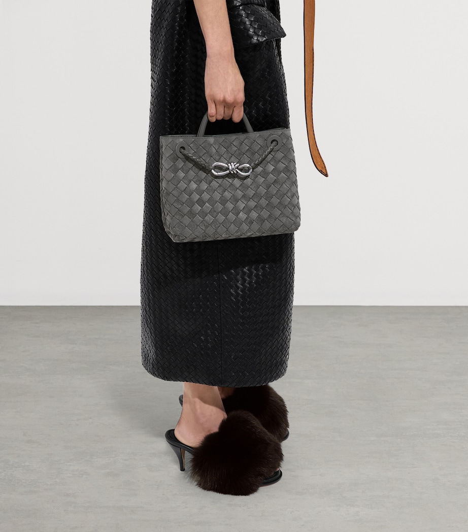 Bottega Veneta Small Suede Andiamo Top-Handle Bag Image 5