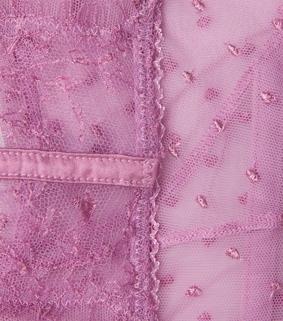 Kiki de Montparnasse Womens Lace Merci Beaucoup Thong Mauve Image 4