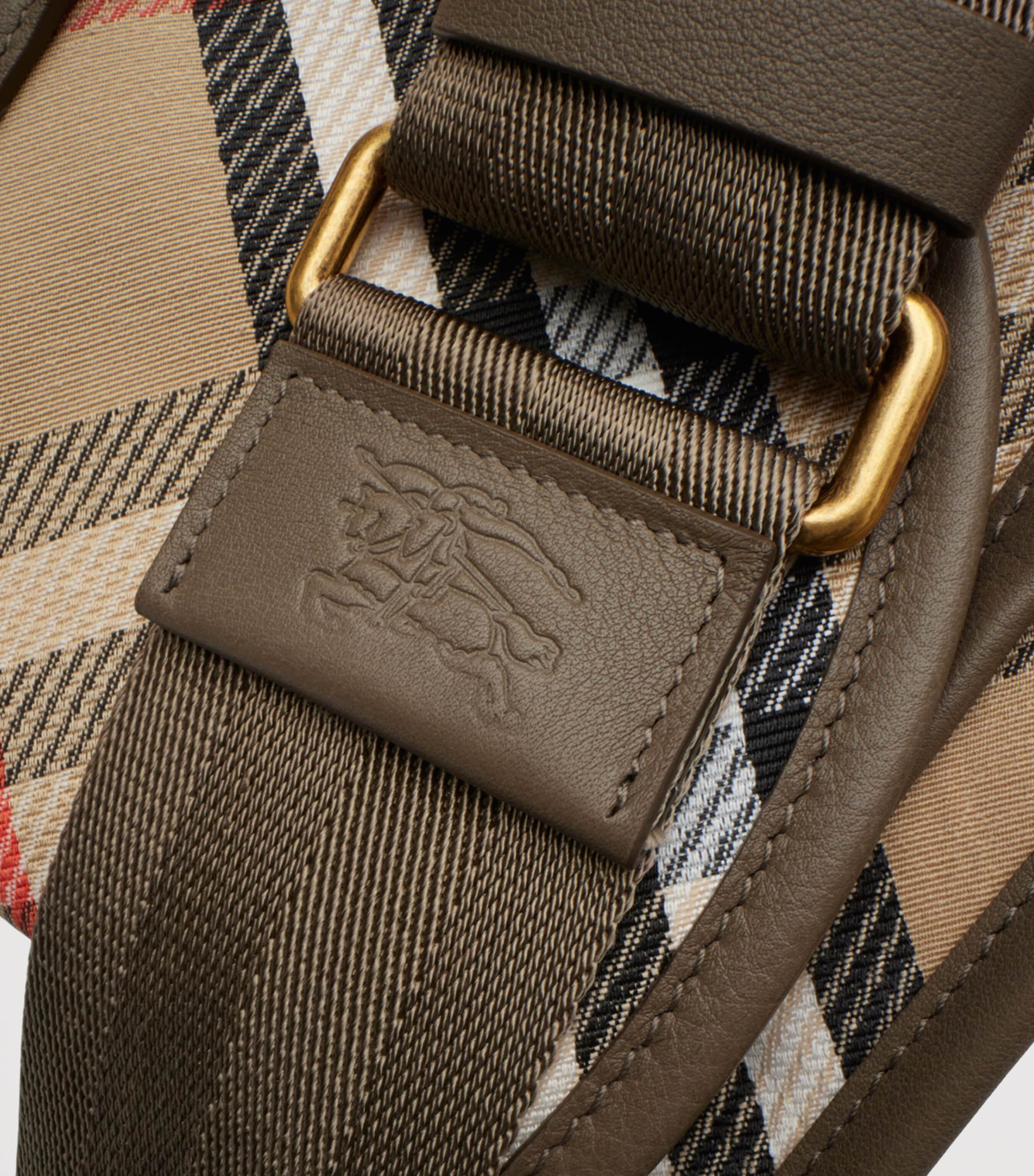 Small Canvas Check B Clip Messenger Bag SAND Image 7