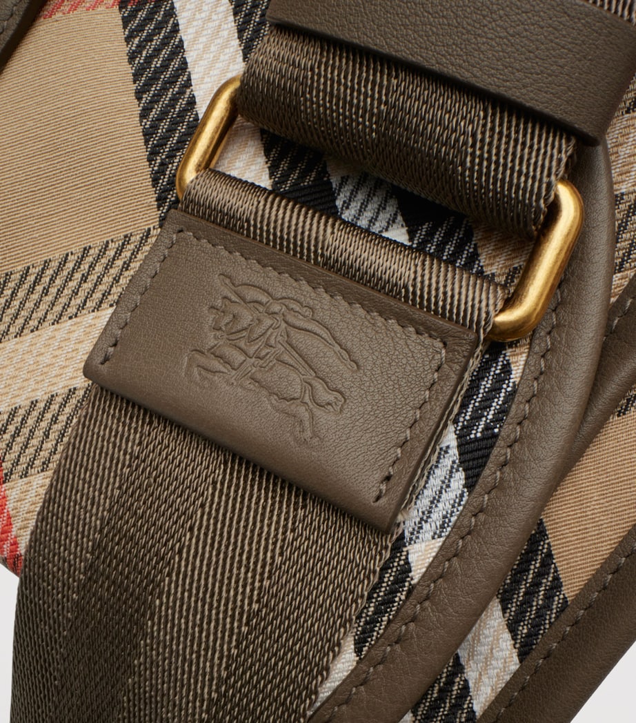 Small Canvas Check B Clip Messenger Bag SAND Image 7