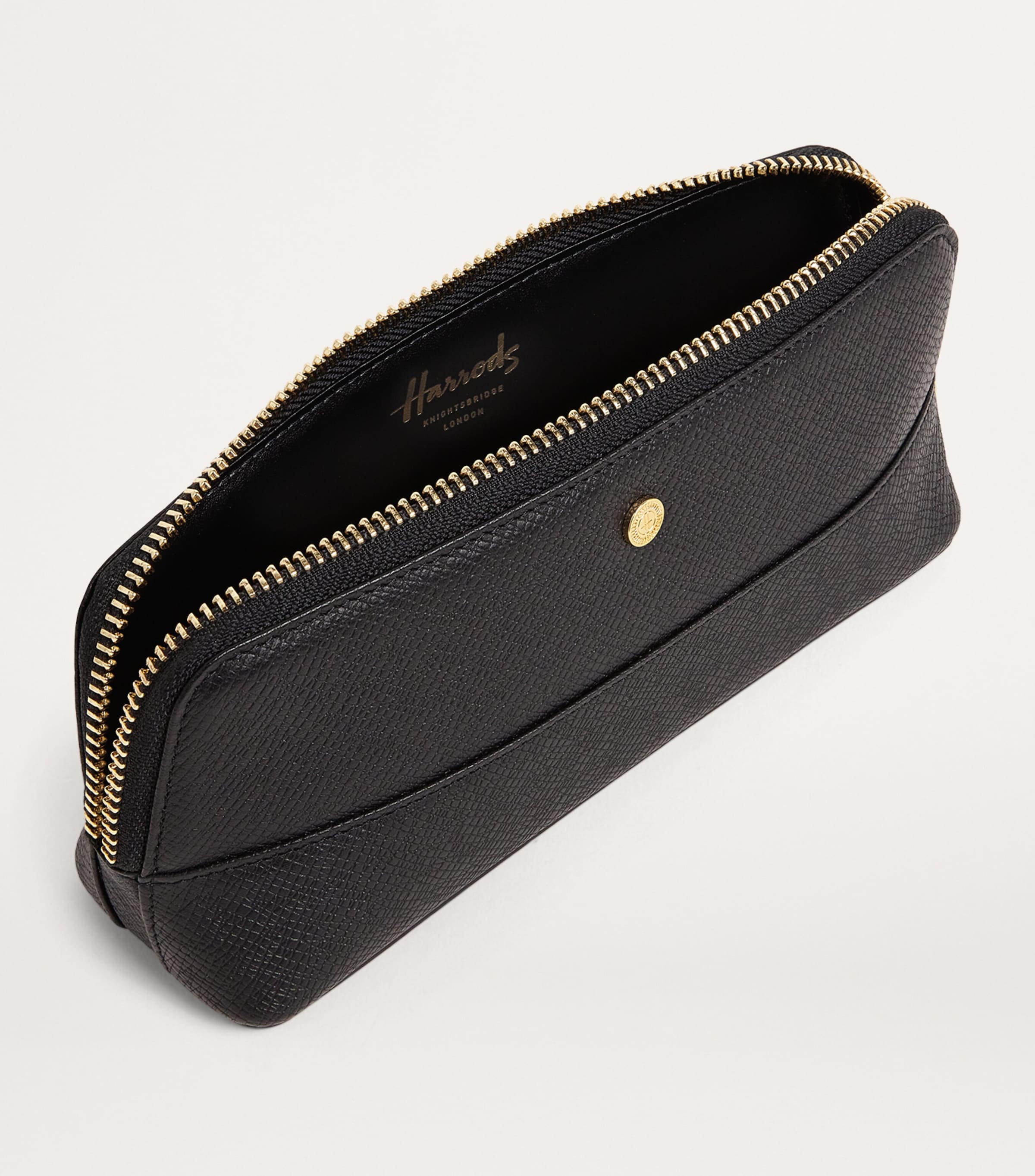 Harrods Leather Pencil Case Black Image 3