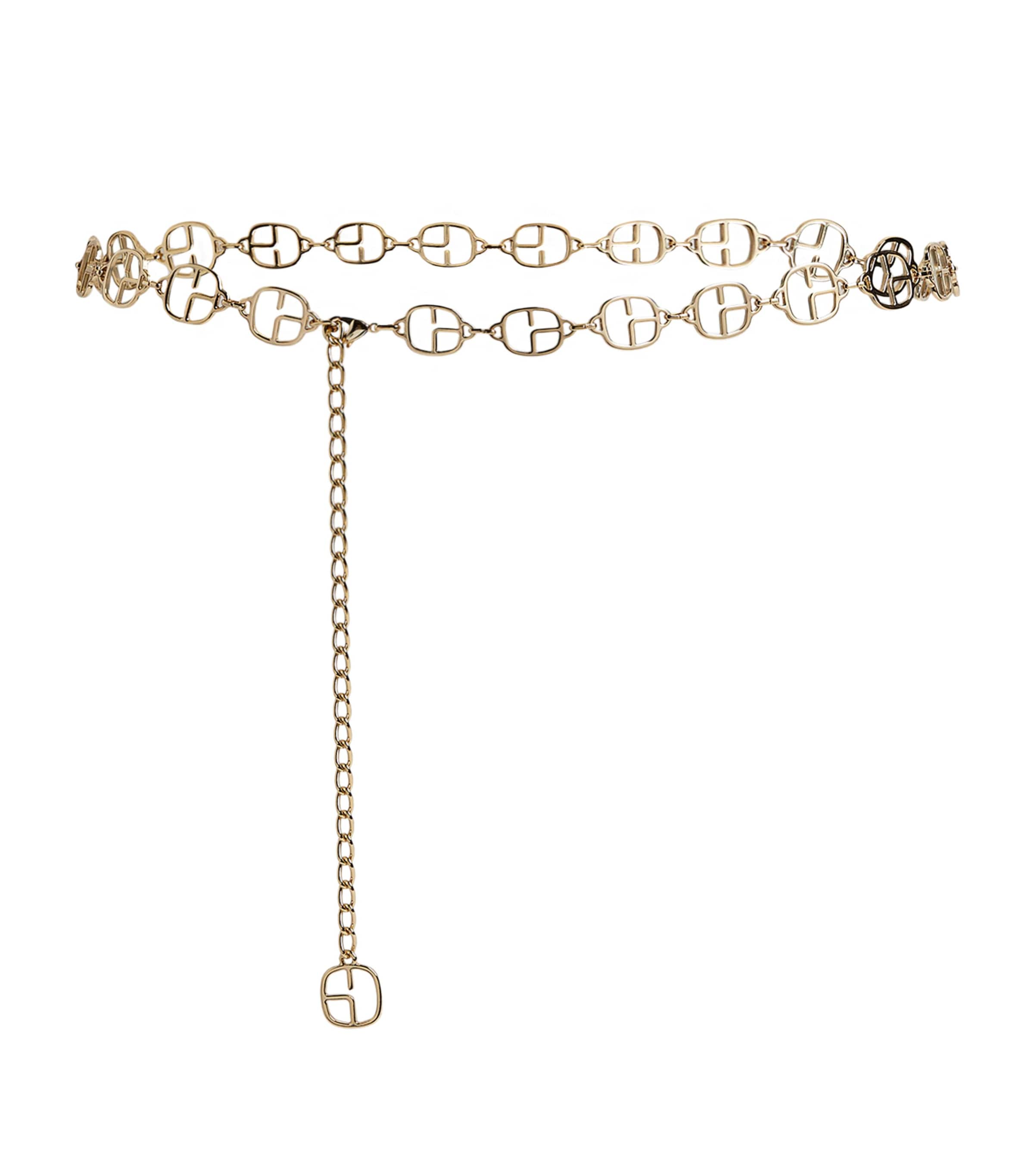 Claudie Pierlot Logo Chain Belt In Metallic