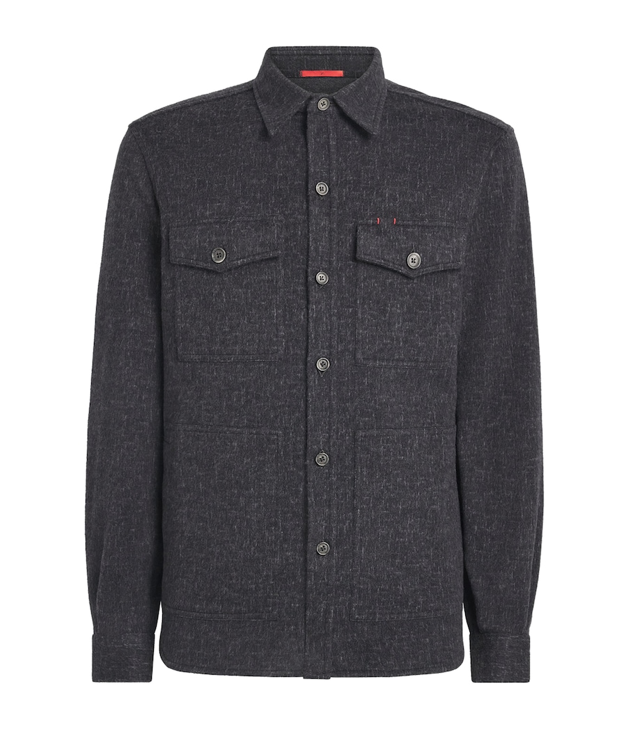 Isaia Mens Wool Overshirt Image 1