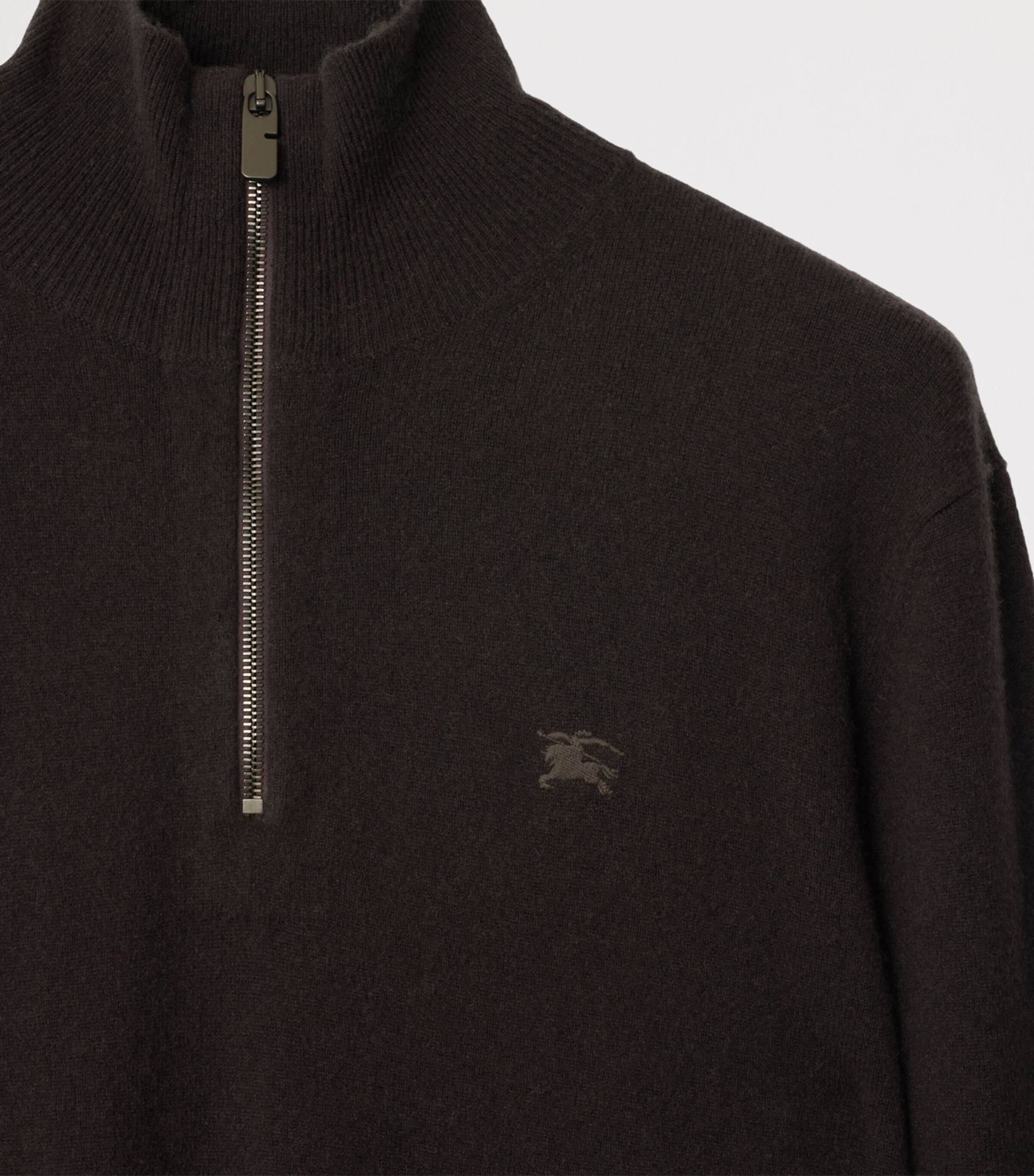 Cashmere-Blend Quarter-Zip Slim Sweater SCORCHED BROWN Image 4