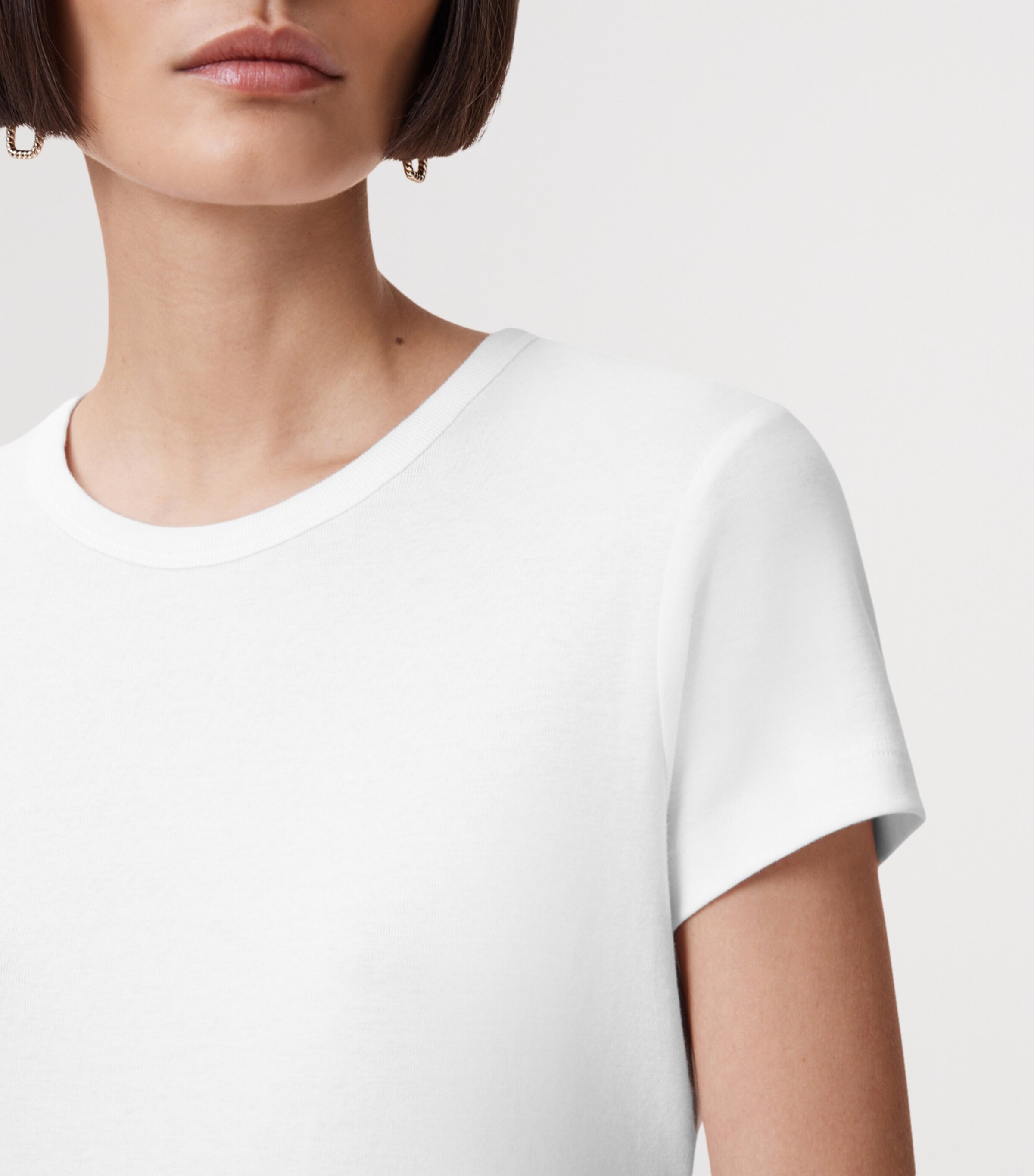 AllSaints Womens Organic Cotton Stevie T-Shirt Optic White Image 8