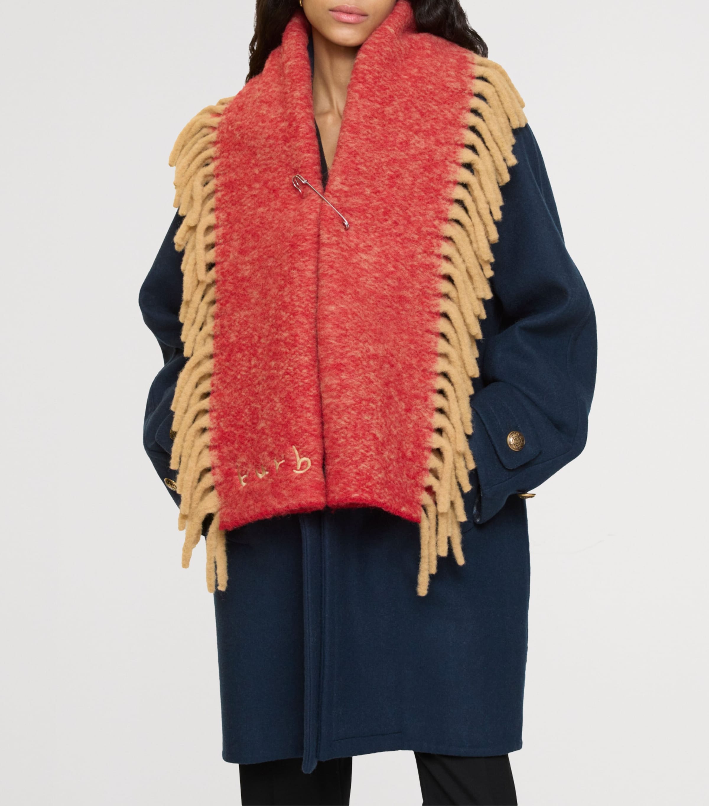 Burberry Alpaca Wool-Blend Happy Scarf Sandpost Red Image 4