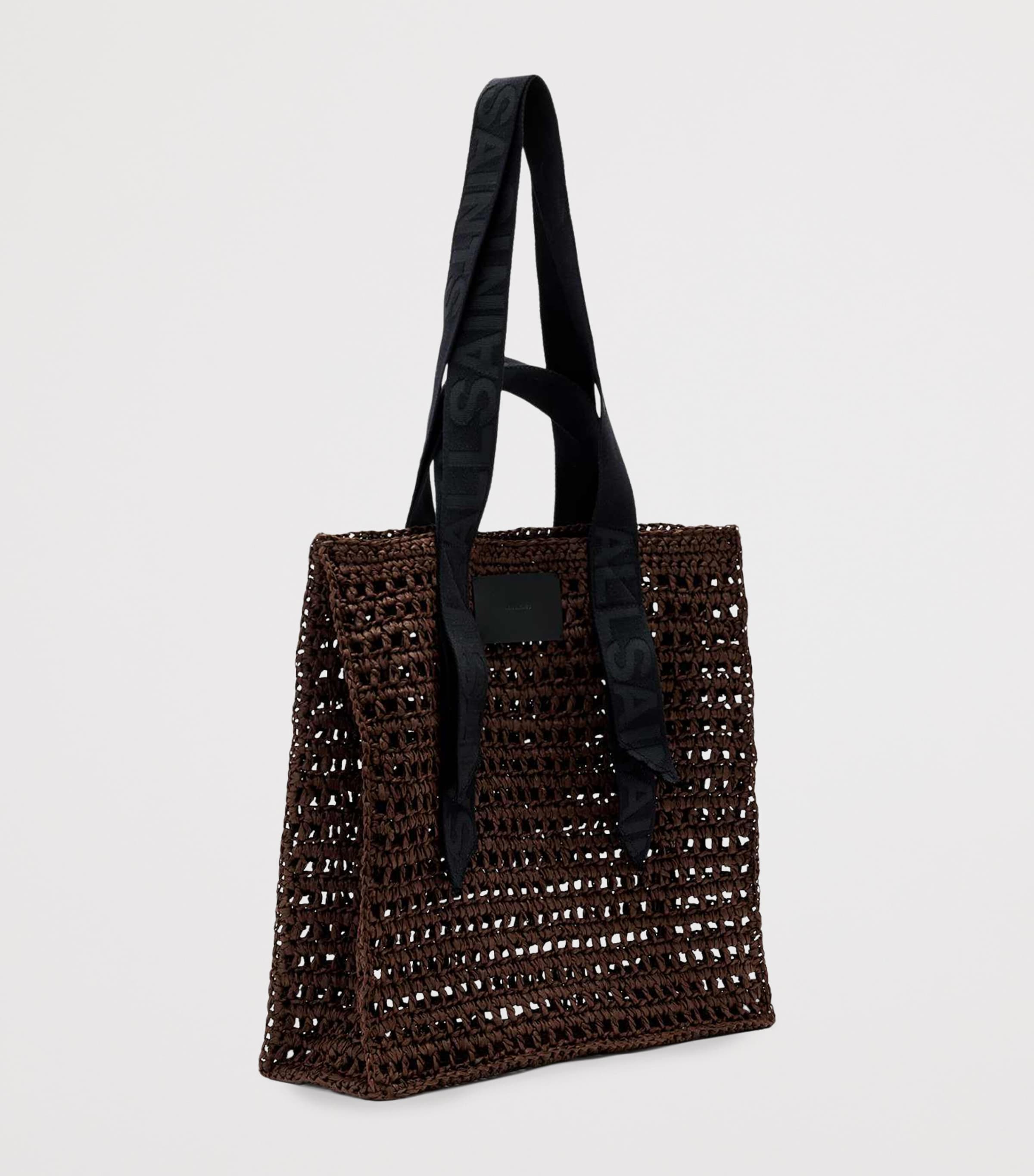 AllSaints Paper Mesh Lullah Tote Bag Cognac Brown Image 3