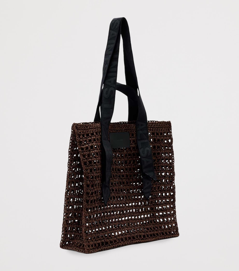 AllSaints Paper Mesh Lullah Tote Bag Cognac Brown Image 3