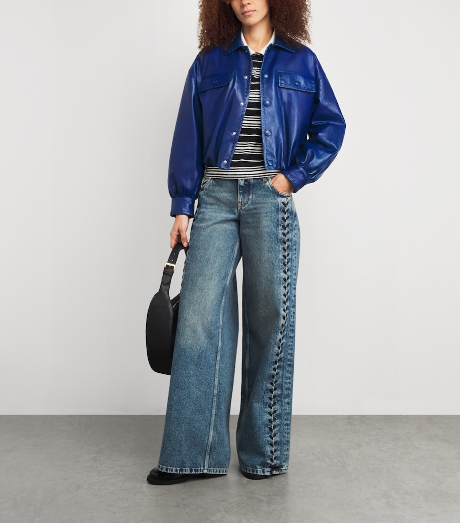 Bubble Leather Jacket RYLB ROYAL BLUE Image 2