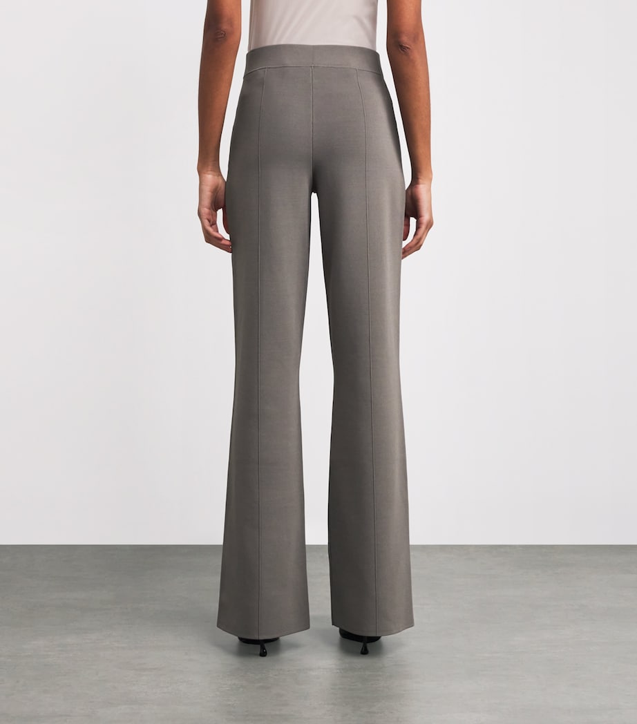 Knitted Milano Flared Trousers MUSHROOM Image 4