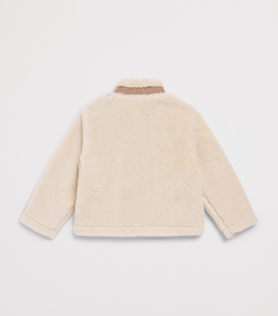 Eleventy Kids High-Neck Teddy Jacket (2-16 Years) Beige Image 2