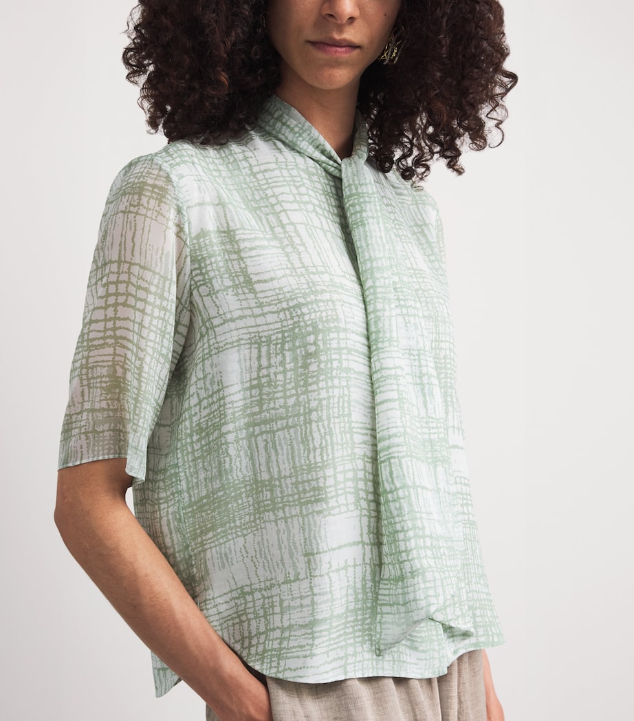 Kiton Womens Silk Printed Shirt Mint Green Image 3