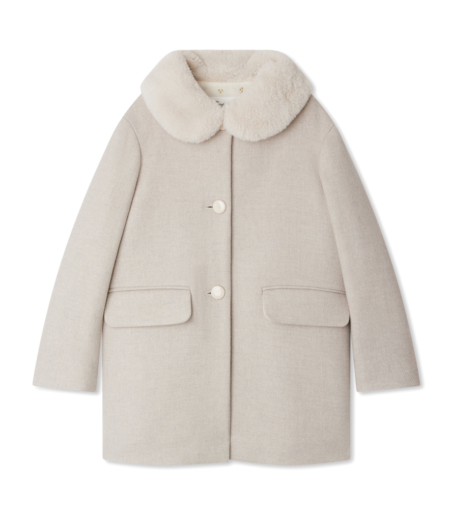 Wool-Blend Collared Coat (10-14 Years) BEIGE Image 1