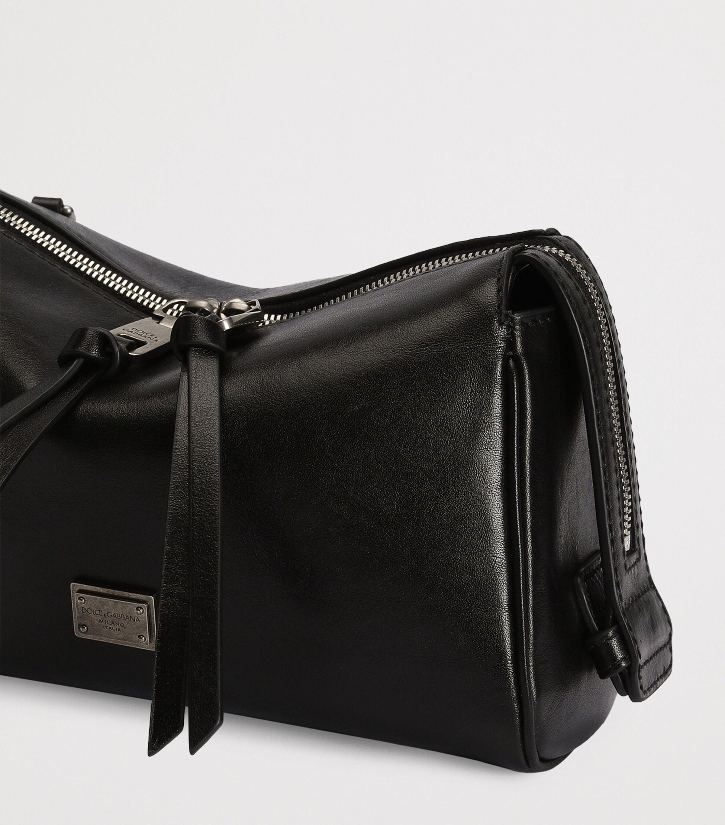 Dolce&Gabbana Calfskin Vittoria Shoulder Bag Black Image 6