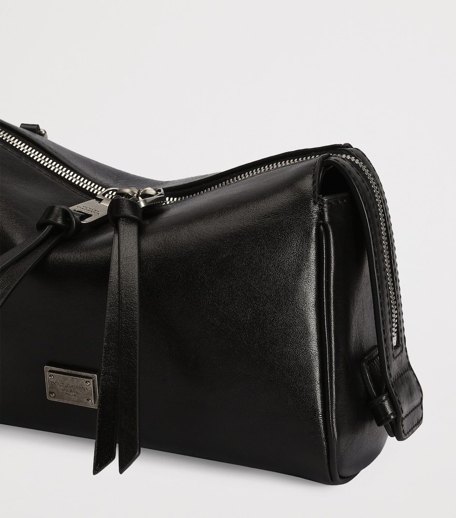 Dolce&Gabbana Calfskin Vittoria Shoulder Bag Black Image 6