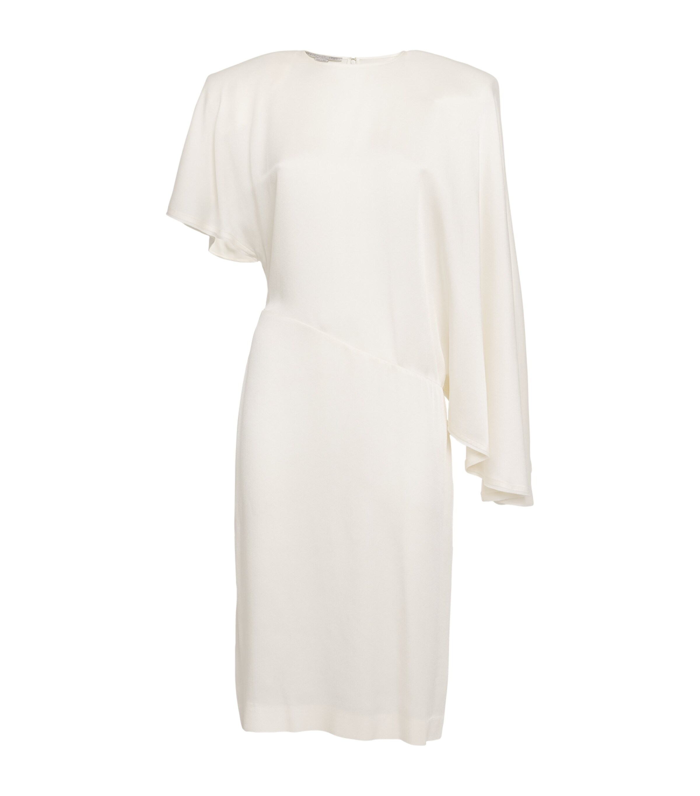 Stella Mccartney Asymmetric Draped Satin Midi Dress In Ivory
