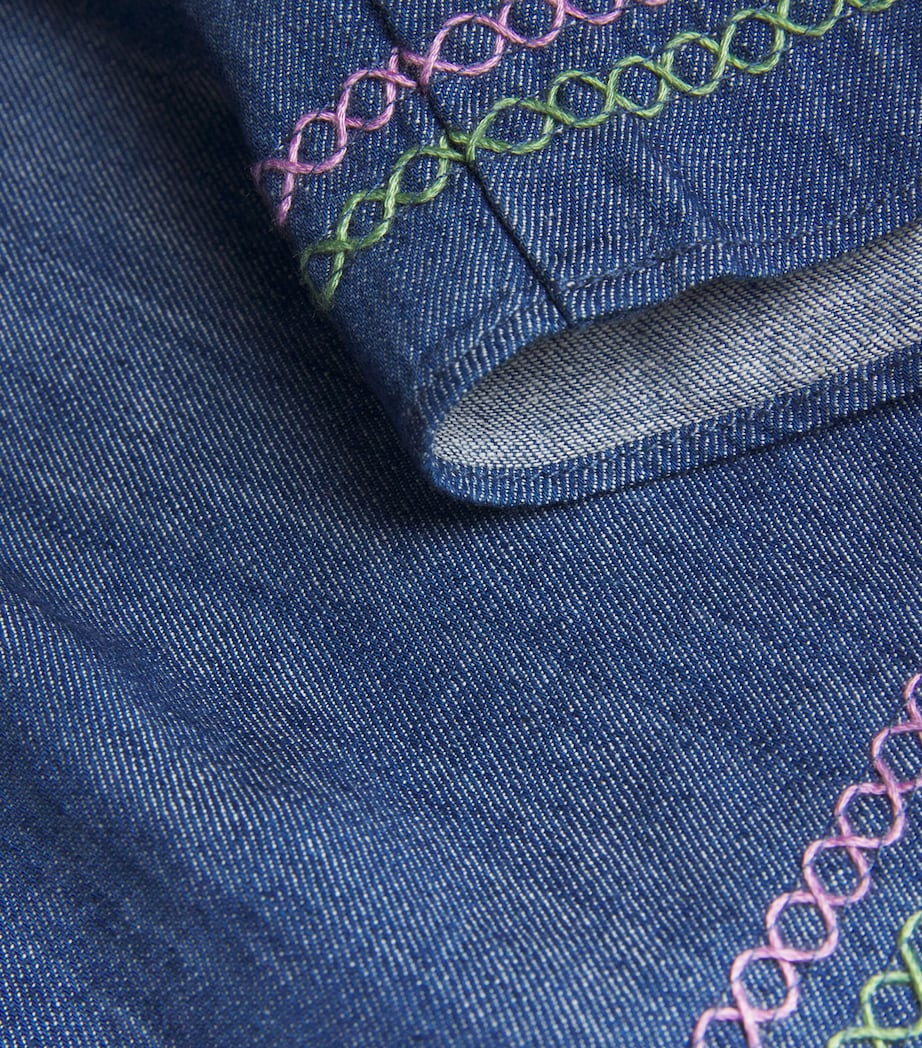 Denim Shirred Tallow Dress (1-12 Years) BLG BLUE LAGOON Image 3