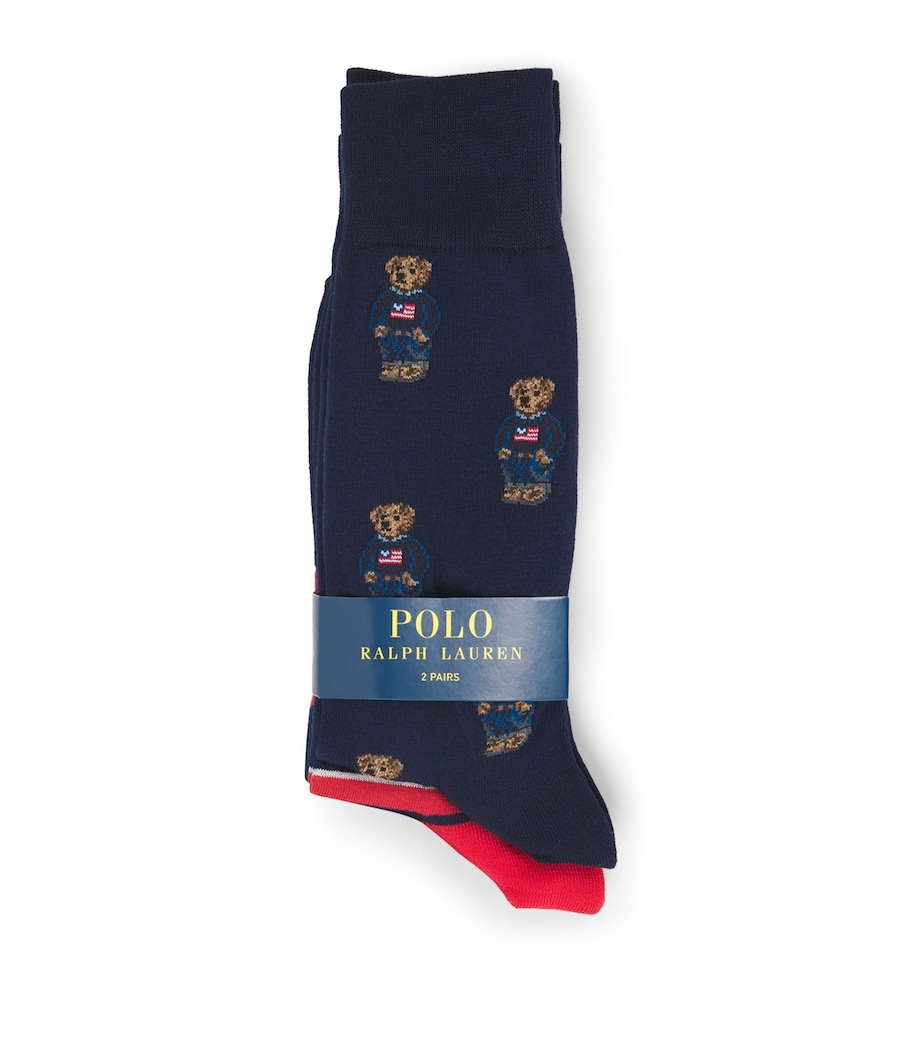 Polo Bear Socks (Pack of 2) 2PK NAVY BEAR/STRIPE Image 1