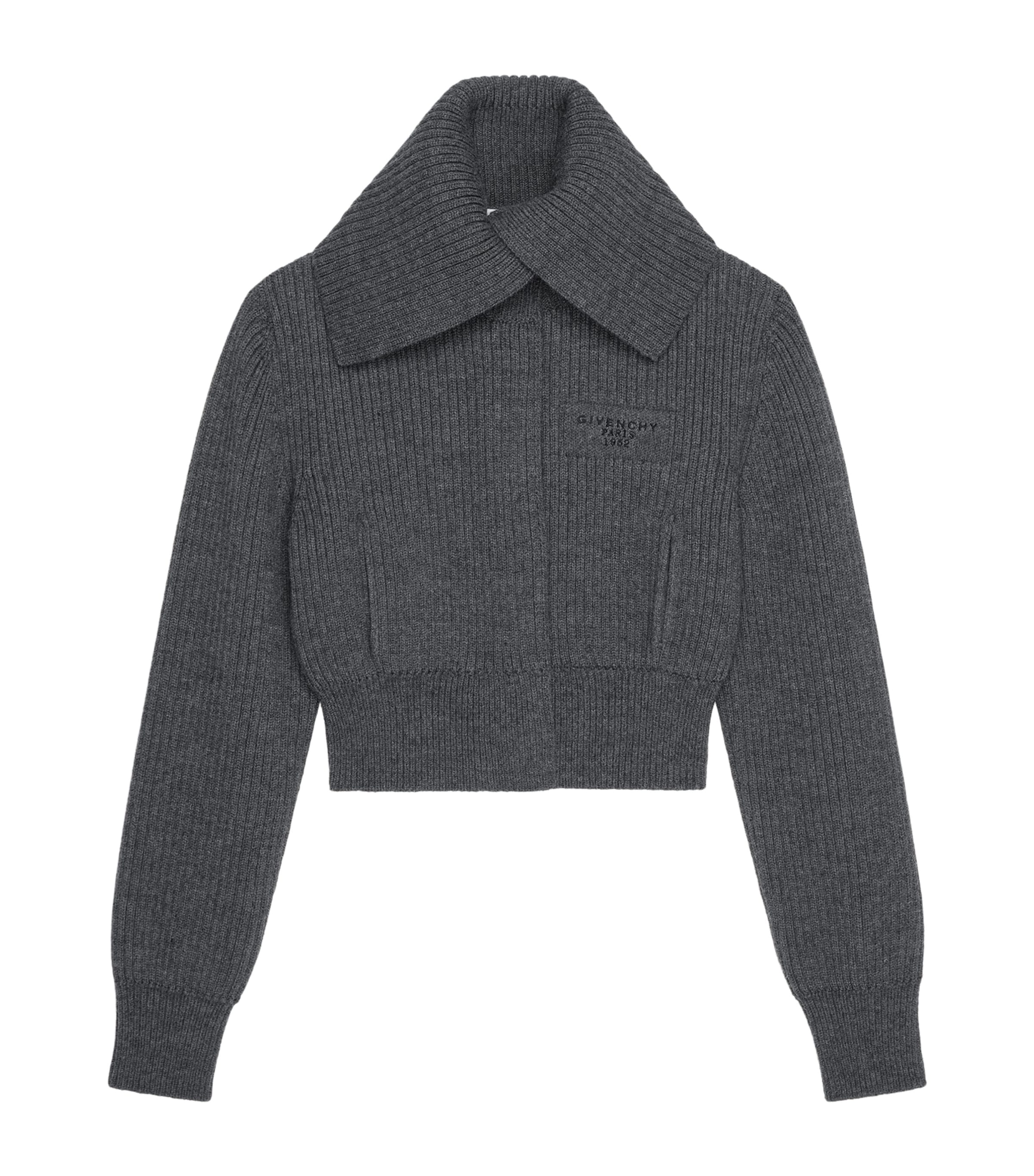 Wool-Blend Logo Cardigan SLATE BLEND Image 1