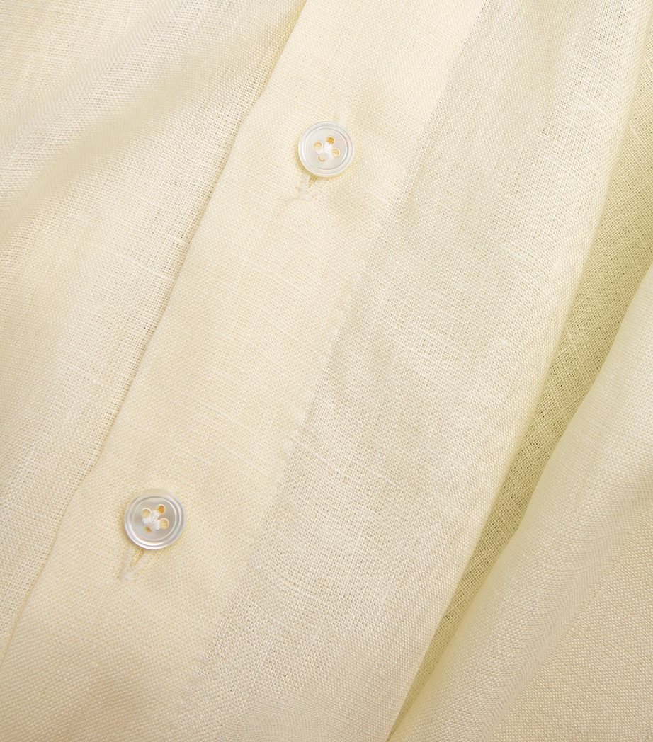 100HANDS Mens Linen Shirt Yellow Image 5