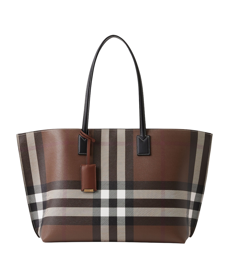 Medium Check Tote Bag DARK BIRCH BROWN CHK Image 1