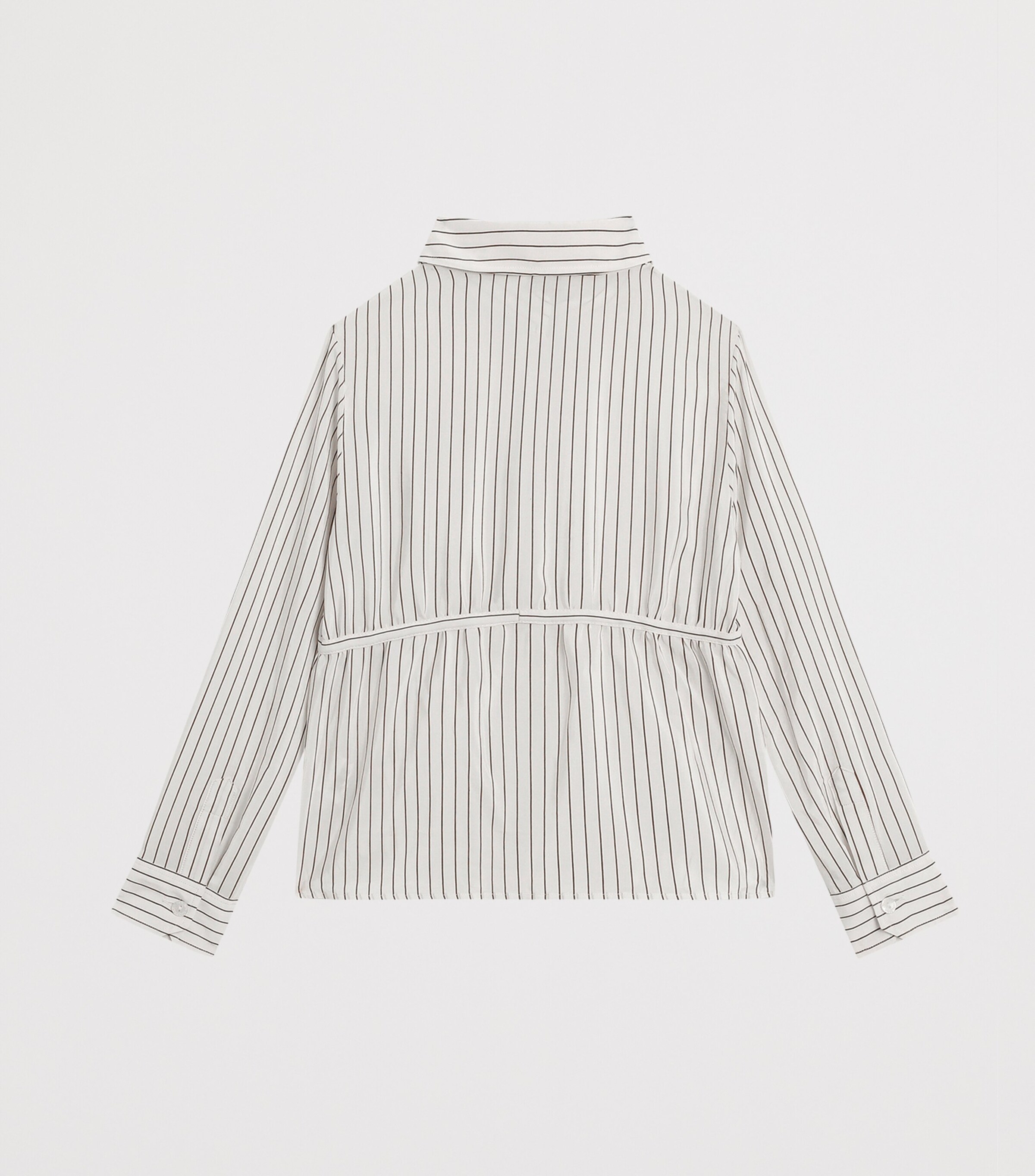 Cotton-Silk Embroidered Pinstripe Shirt (8-12 Years) S8051-STRIPED Image 2