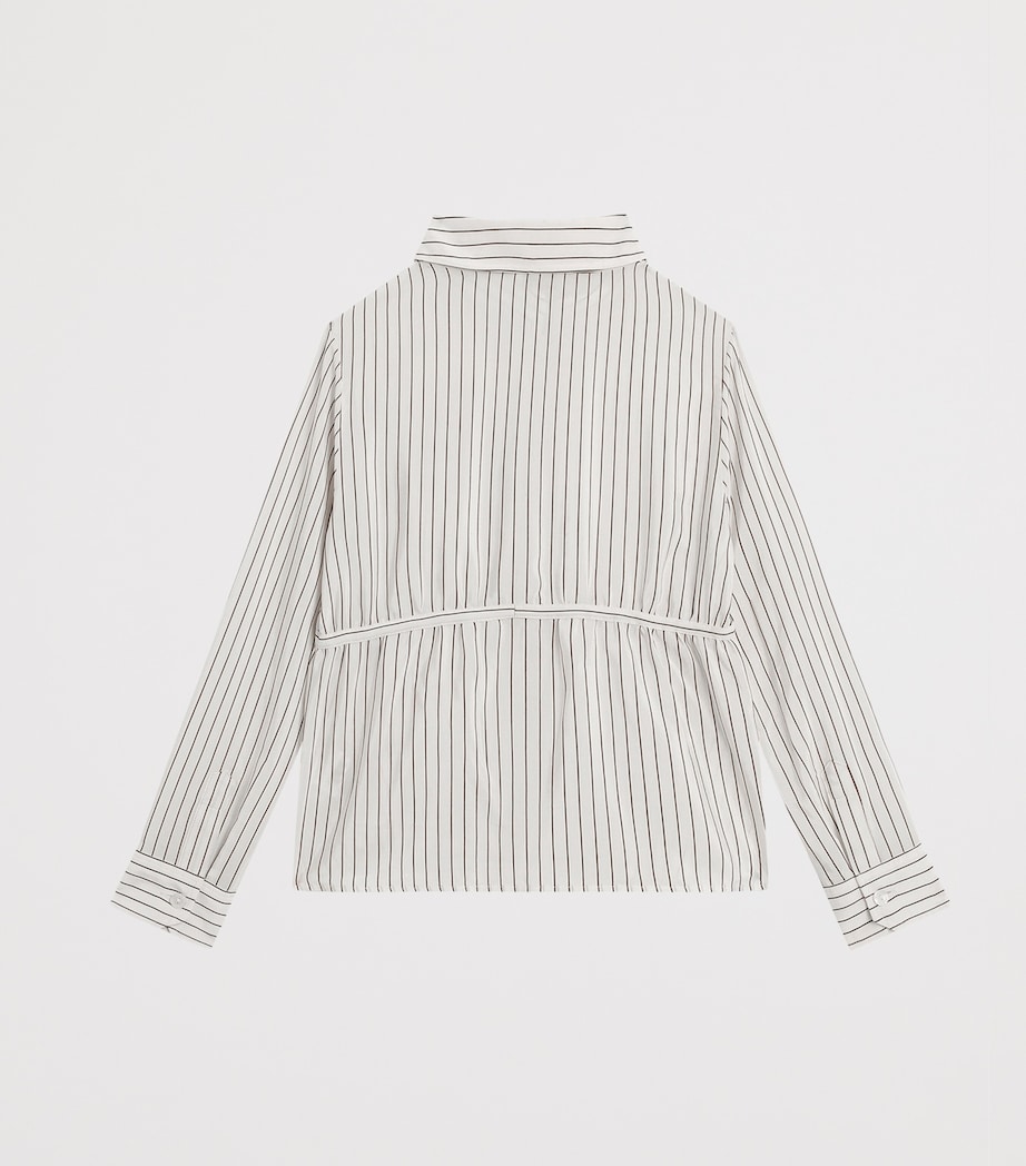 Cotton-Silk Embroidered Pinstripe Shirt (8-12 Years) S8051-STRIPED Image 2