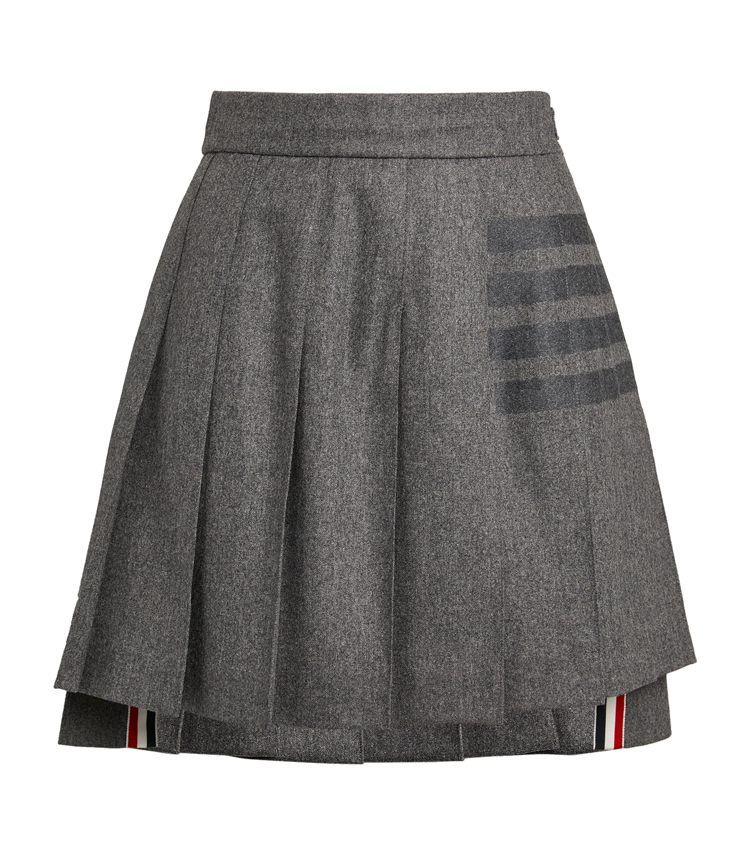 Shop Thom Browne Pleated Mini Skirt In Grey