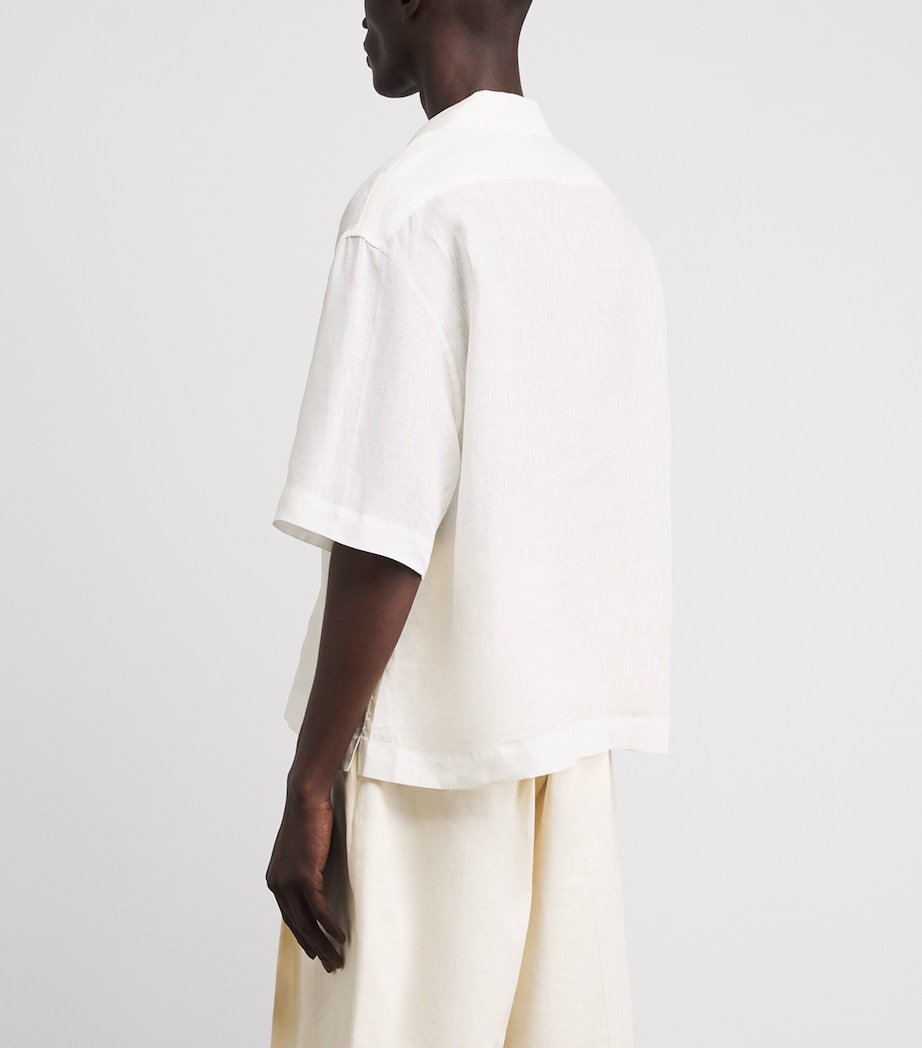 Studio Nicholson Mens Linen Relaxed Shirt Milk Image 5