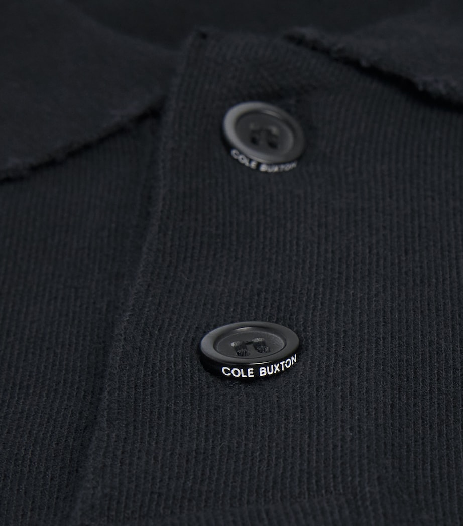 Cole Buxton Mens Cotton Distressed Surf Polo Shirt Vintage Black Image 6