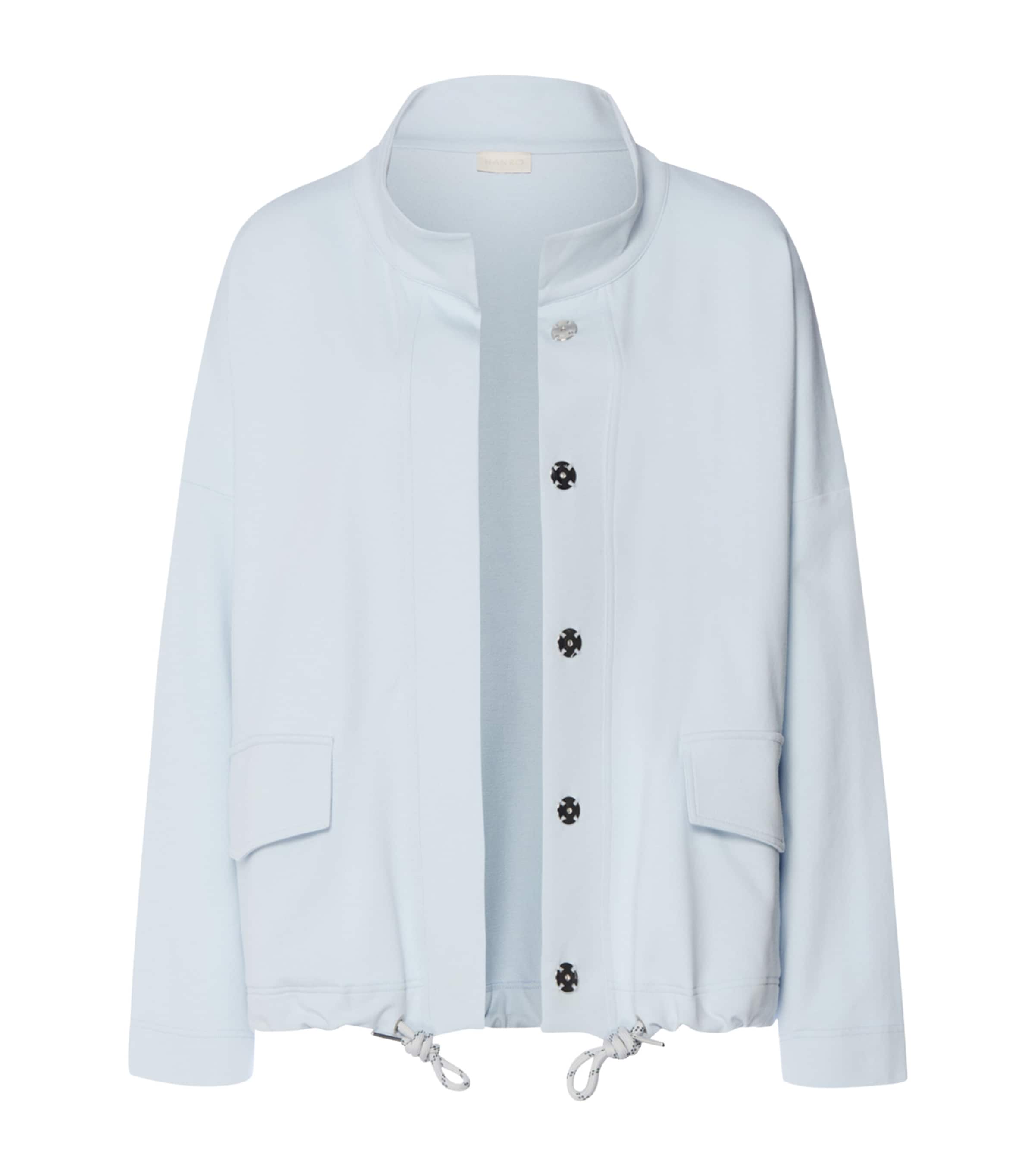 Hanro Womens Stretch-Cotton Natural Living Cardigan Watery Blue Image 1