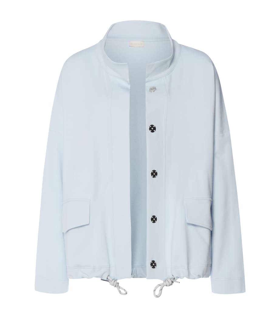 Hanro Womens Stretch-Cotton Natural Living Cardigan Watery Blue Image 1