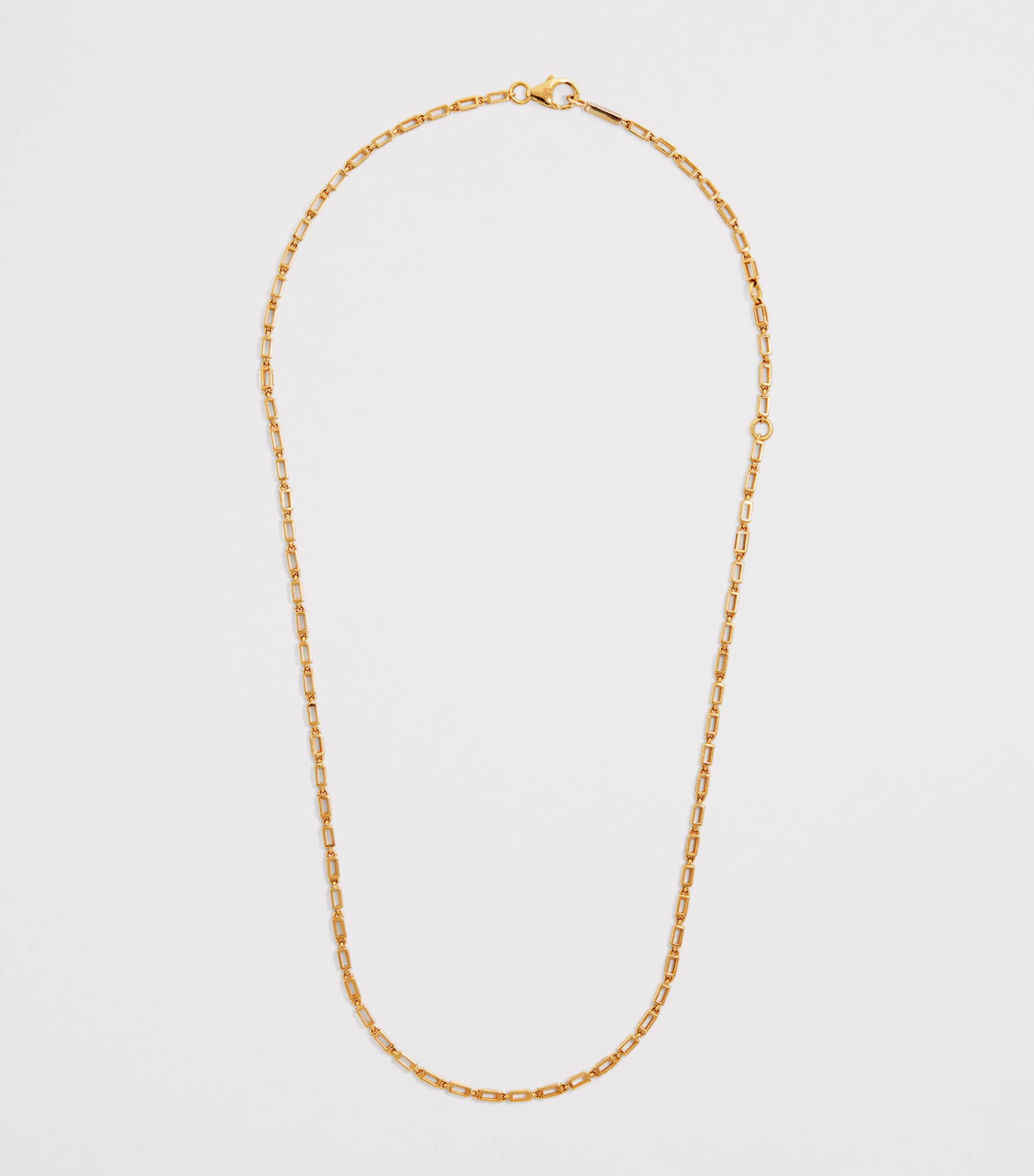 Yellow Gold Block-Chain Necklace 18K YG Image 3