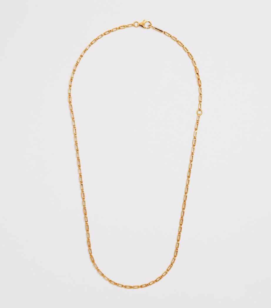 Yellow Gold Block-Chain Necklace 18K YG Image 3